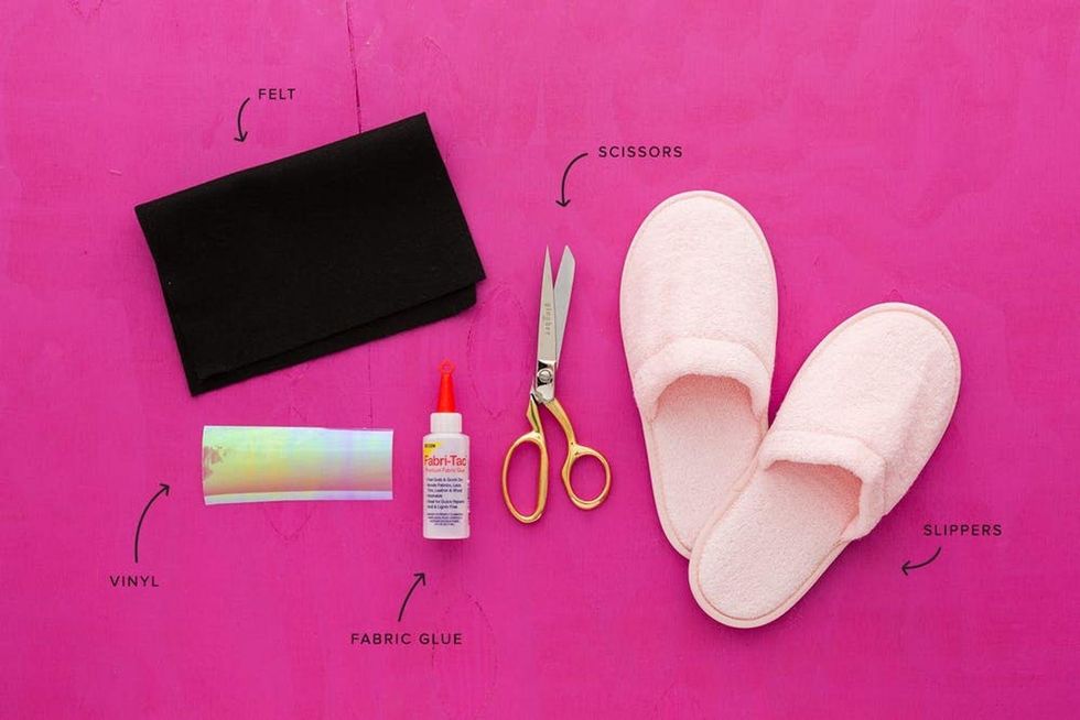 materials needed for diy slippers