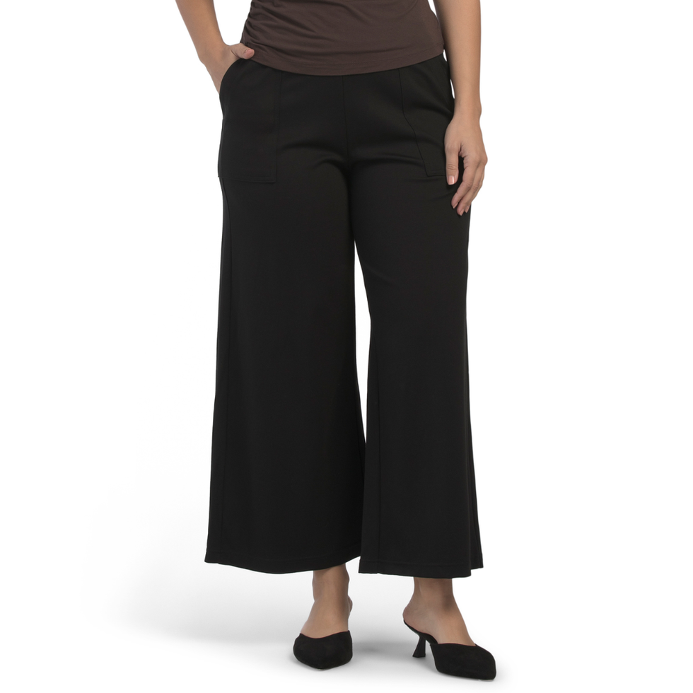 Max Studio London Ponte Wide Leg Cropped Pants