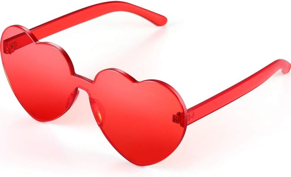 Maxdot Heart Shape Sunglasses Rimless Transparent