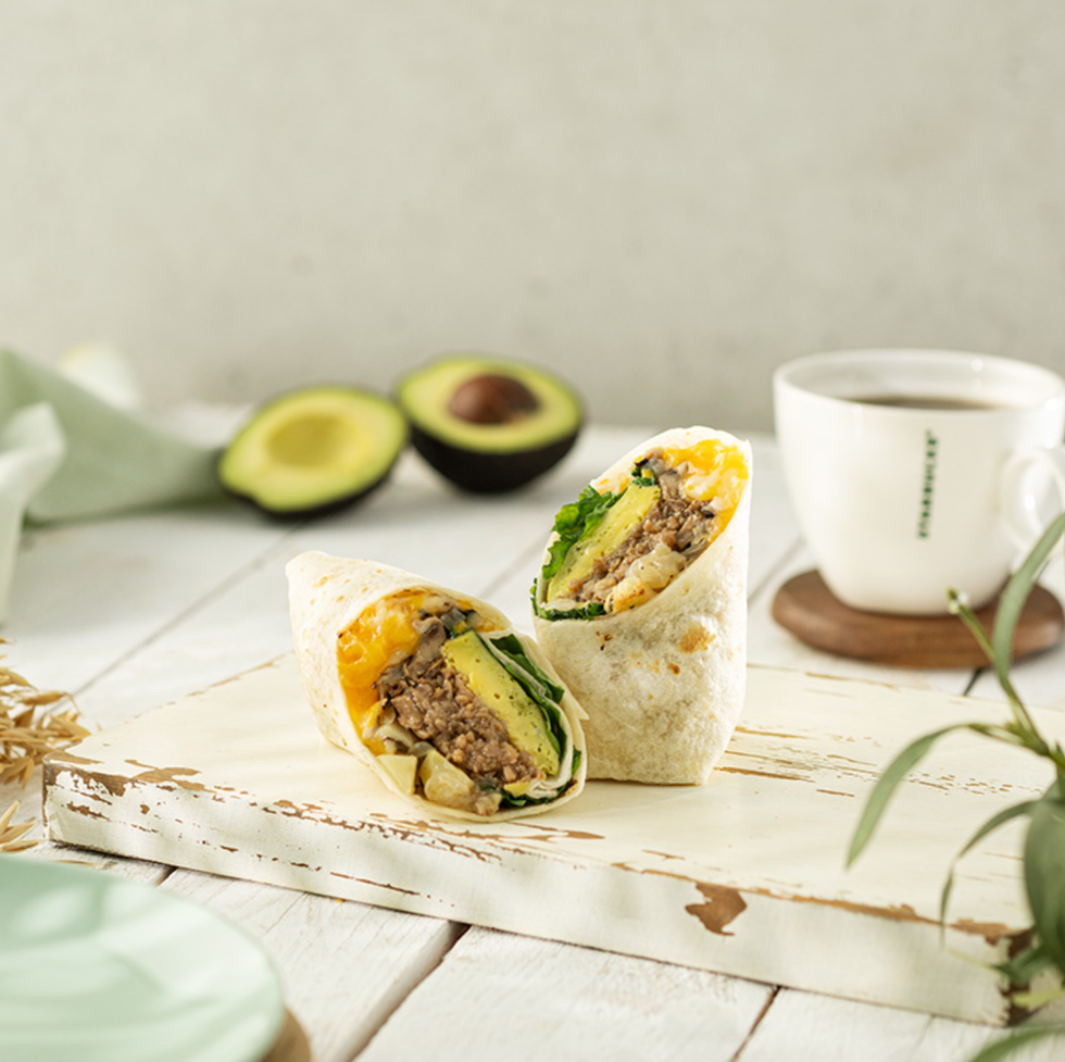 Meatless Beef Avocado Omelette Wrap with Mushroom & Cheese from starbucks singapore