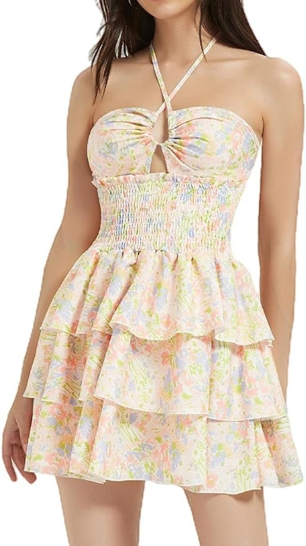 Mebius Womens Floral Mini Dress