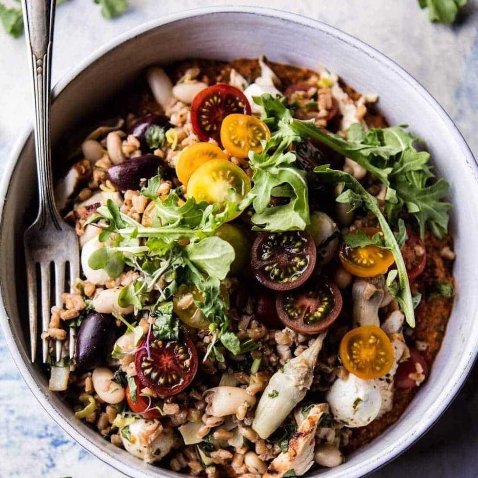 Mediterranean Chicken and Farro Salad