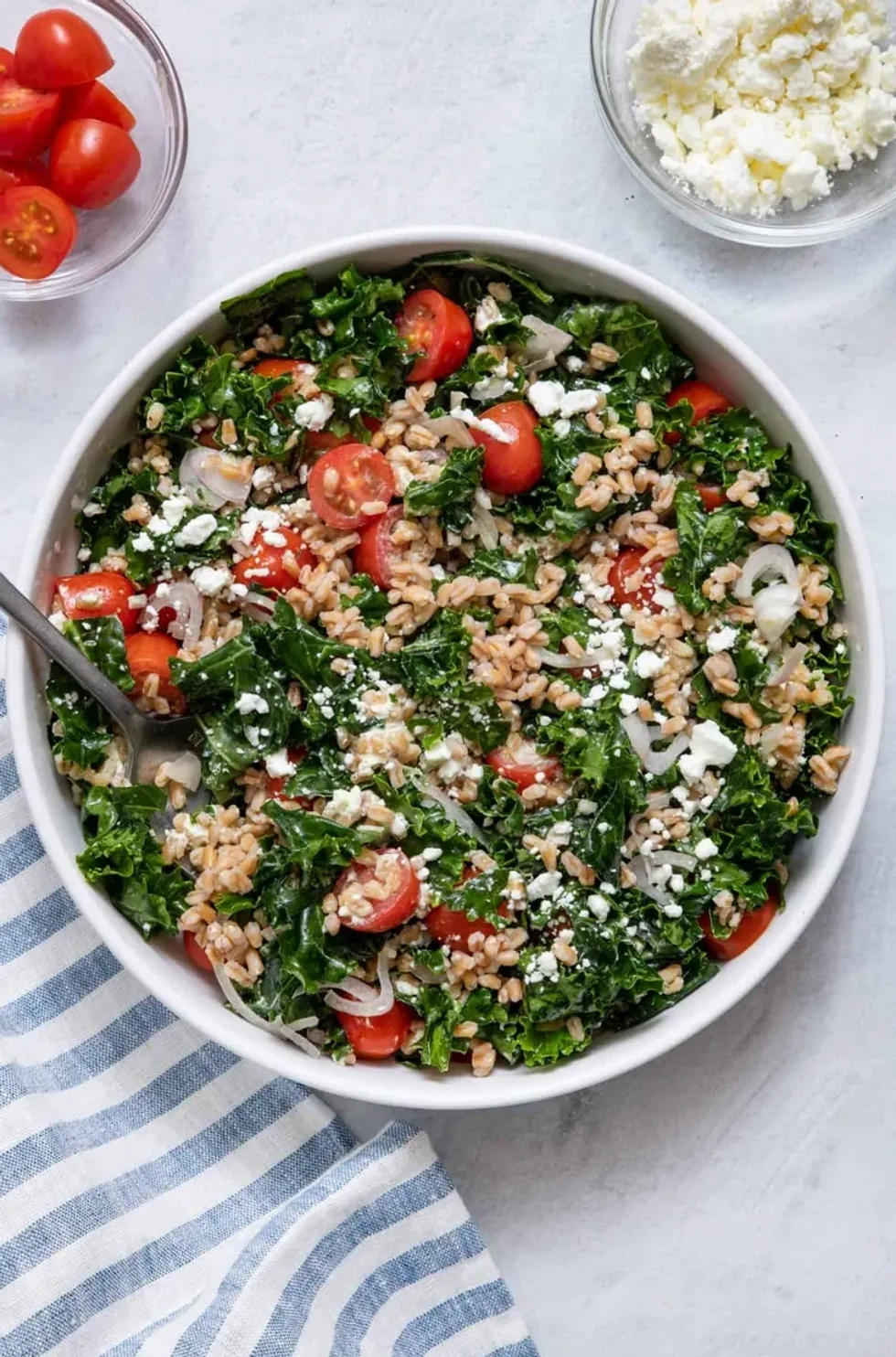 Mediterranean Kale and Farro Salad