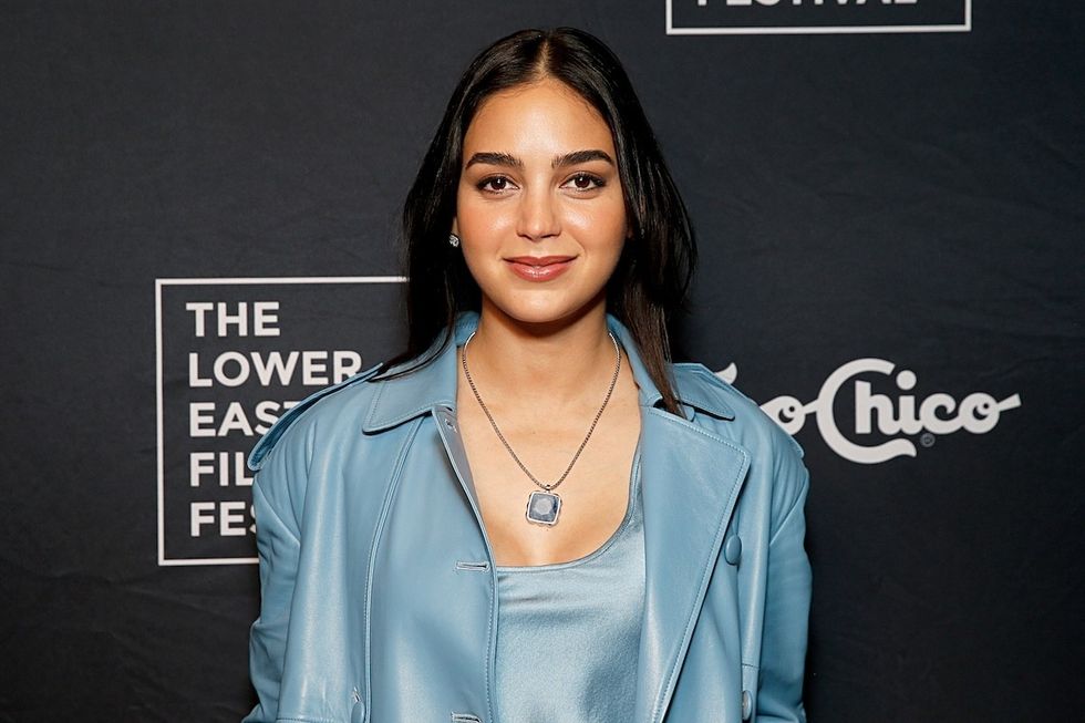melissa barerra at the lower east side film festival wearing baby blue