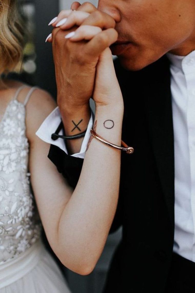 matching wedding date tattoos