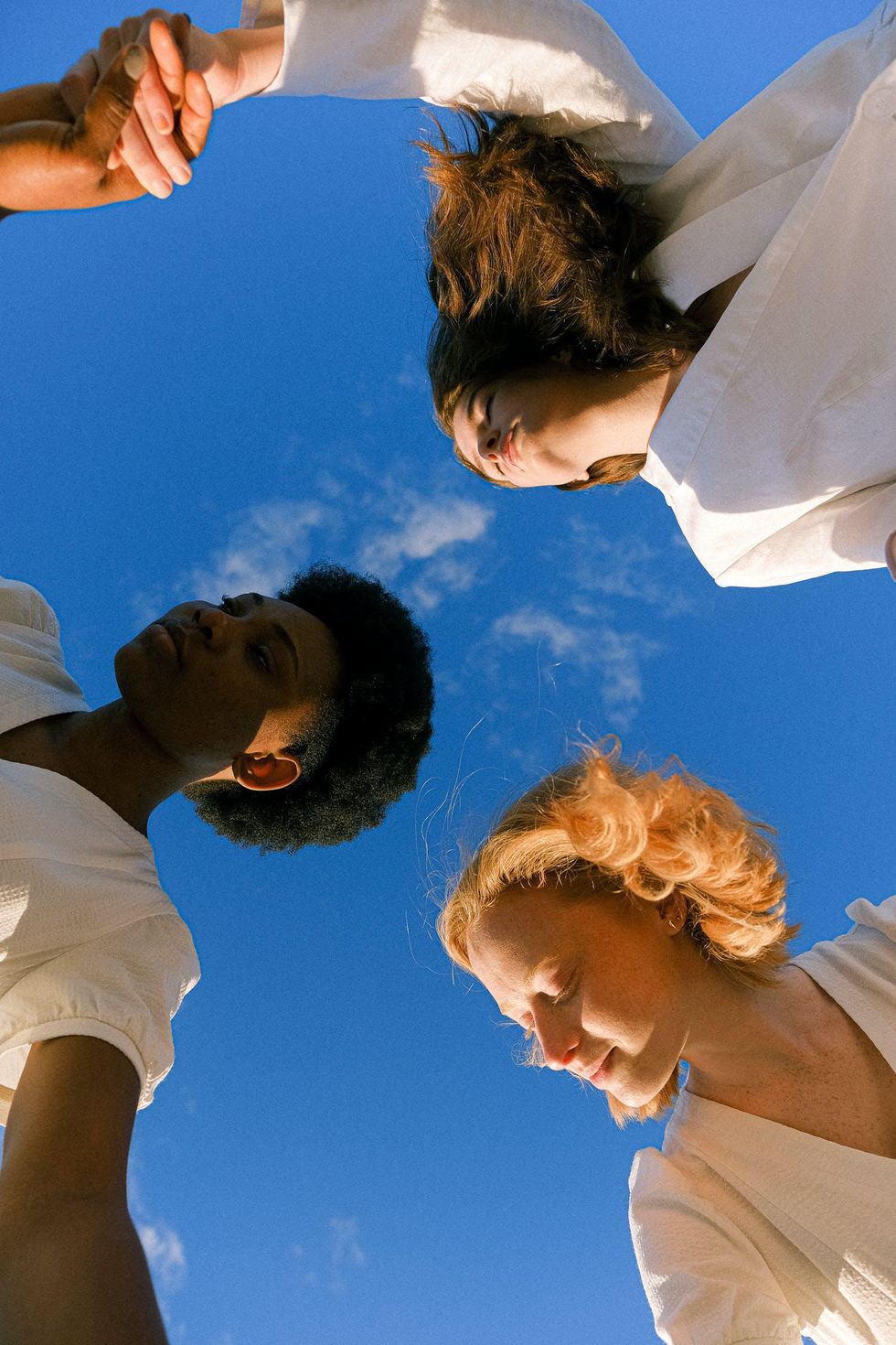 mental self care activities three friends against the sky