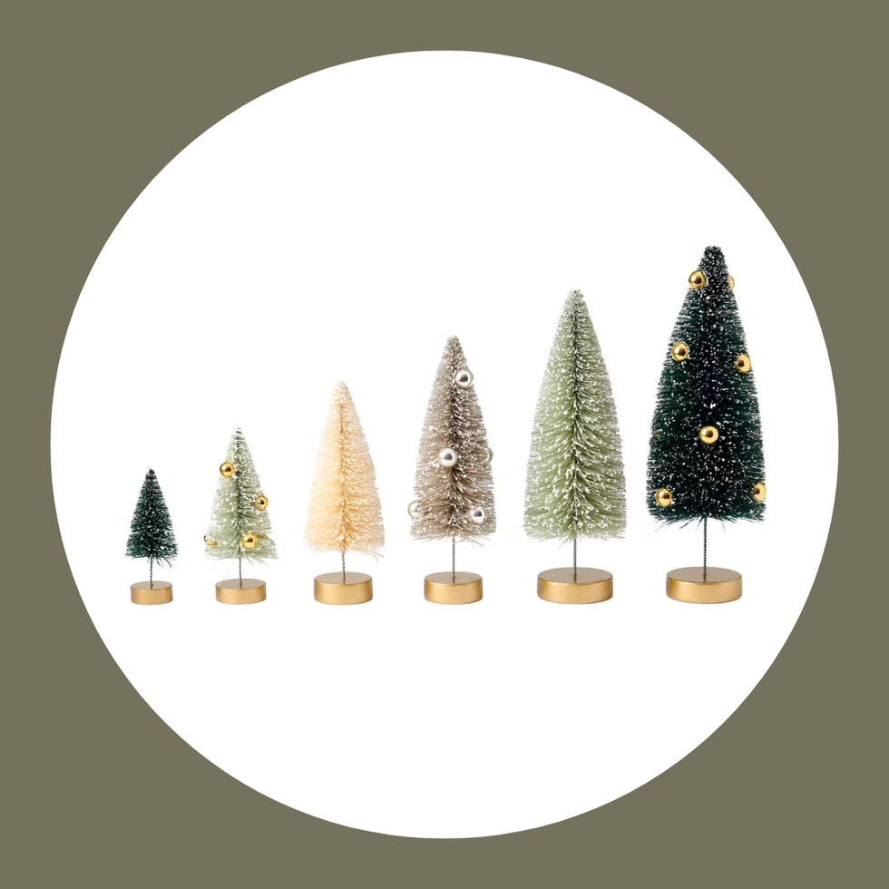 Merry Moments 6-Piece Green Bottlebrush Trees