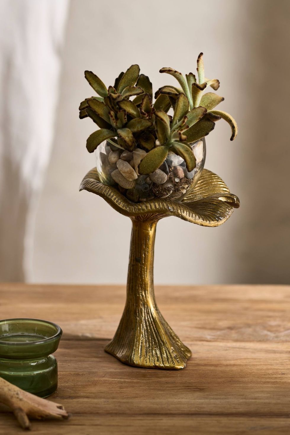Metal + Glass Mushroom Pot