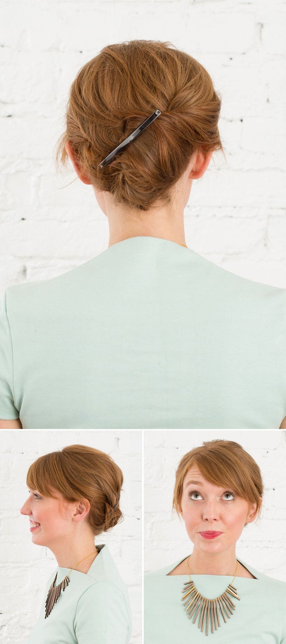 MetalBarretteHairTwistedBunFiansl