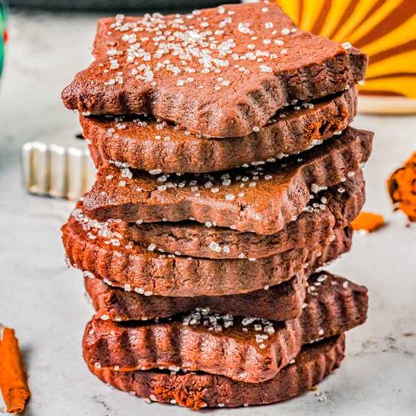 Mexican Chocolate Shortbread Cookies