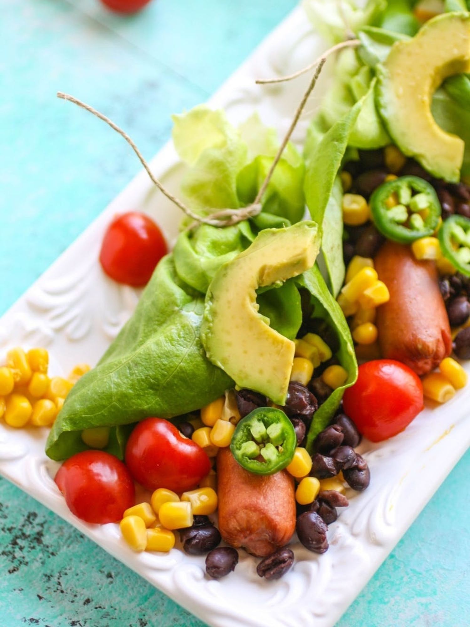 Mexican-Style Hot Dogs in Lettuce Wraps