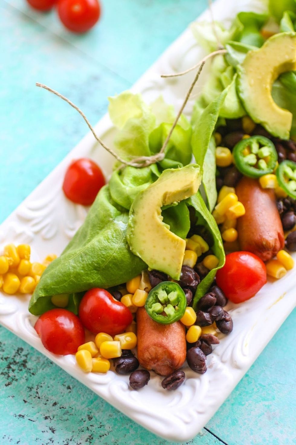 Mexican-Style Hot Dogs in Lettuce Wraps