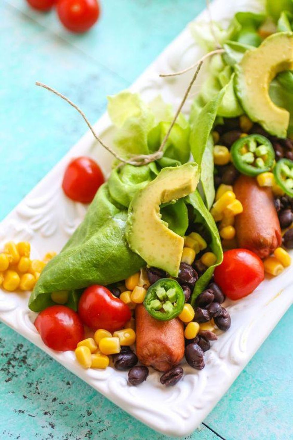 Mexican-Style Hot Dogs in Lettuce Wraps
