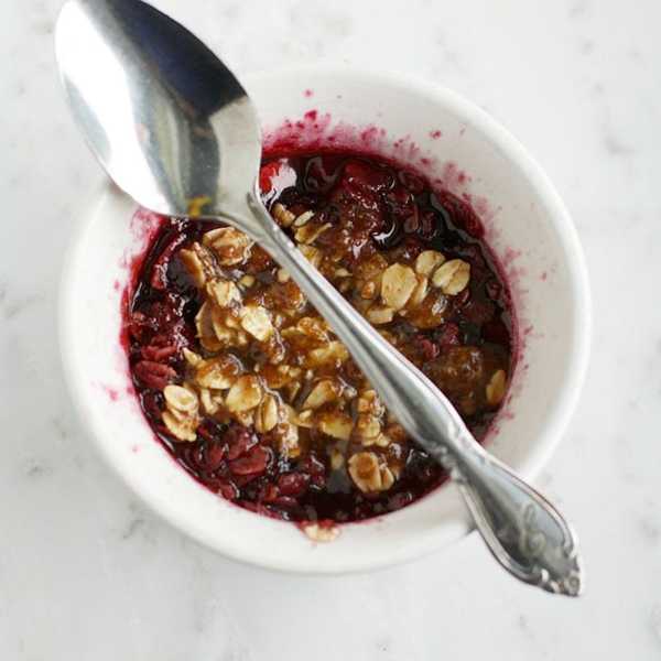 Microwave Cherry Crisp