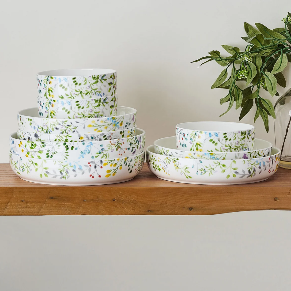 Mikasa Tivoli Garden Bone China 9-Piece Dinnerware Bowl Set