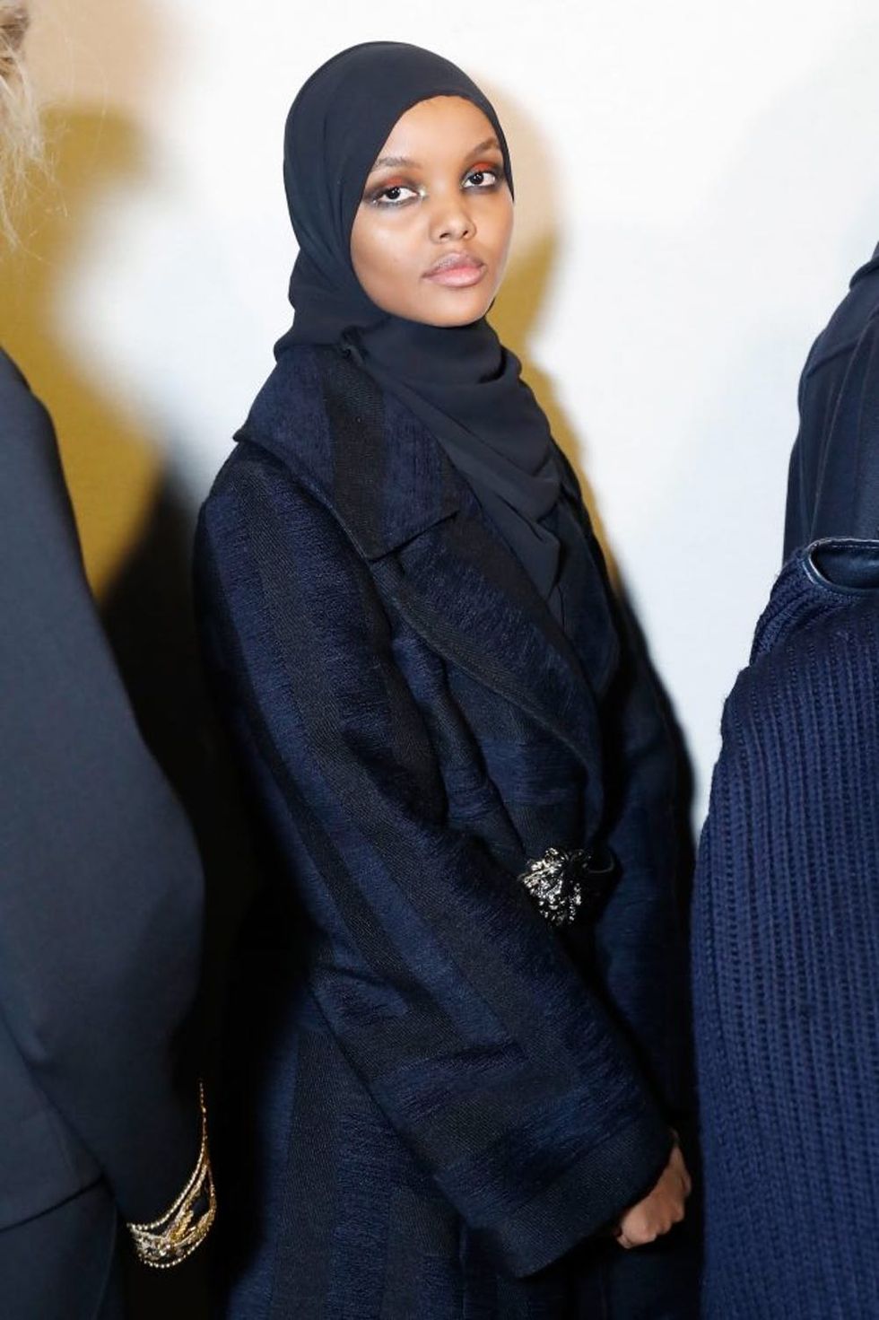MILAN, ITALY - FEBRUARY 22: Halima Aden is seen backstage ahead of the Alberta Ferretti show during Milan Fashion Week Fall/Winter 2017/18 on February 22, 2017 in Milan, Italy. (Photo by Tristan Fewings/Getty Images)