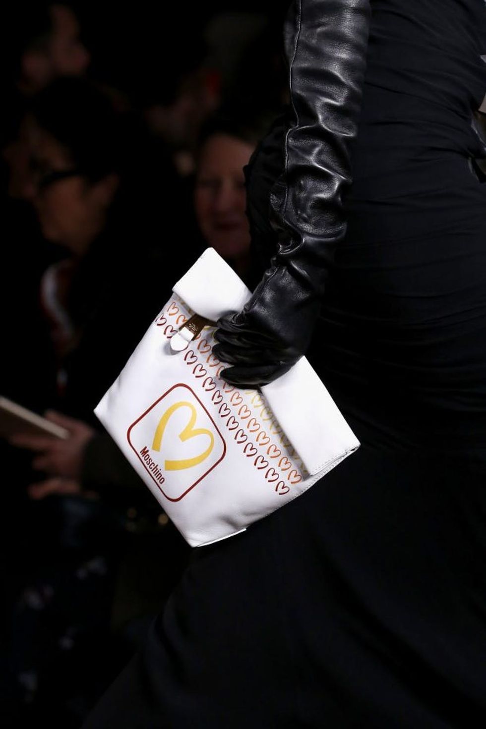 MILAN, ITALY - FEBRUARY 23: A Bag detail at the Moschino designed by Jeremy Scott show during Milan Fashion Week Fall/Winter 2017/18 on February 23, 2017 in Milan, Italy. (Photo by Estrop/Getty Images)