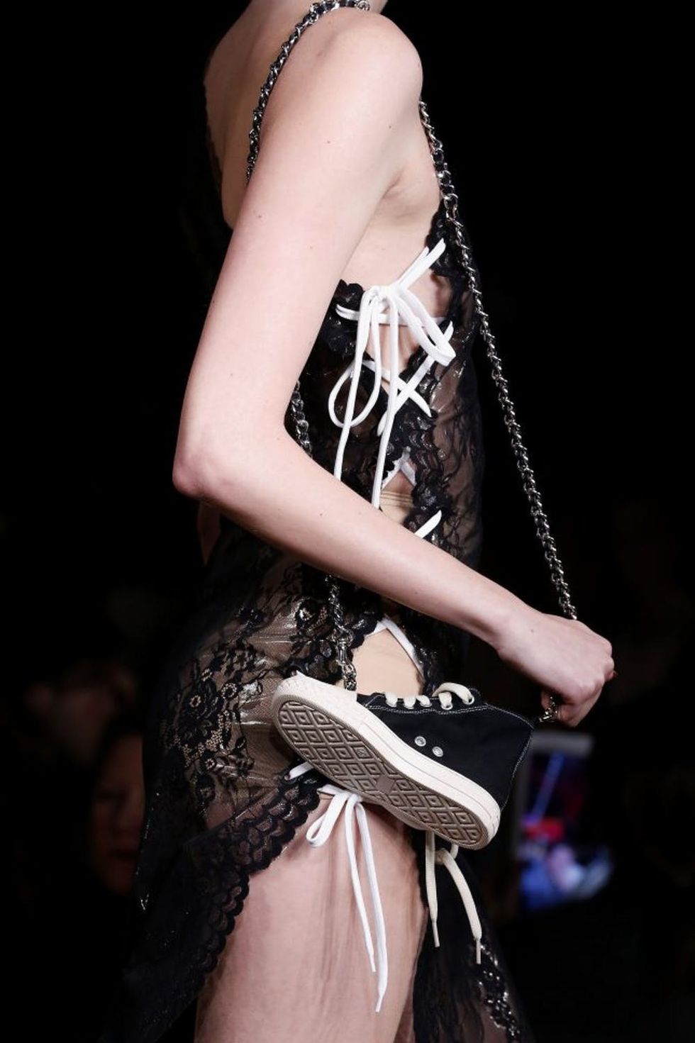 MILAN, ITALY - FEBRUARY 23: A Bag detail at the Moschino designed by Jeremy Scott show during Milan Fashion Week Fall/Winter 2017/18 on February 23, 2017 in Milan, Italy. (Photo by Estrop/Getty Images)