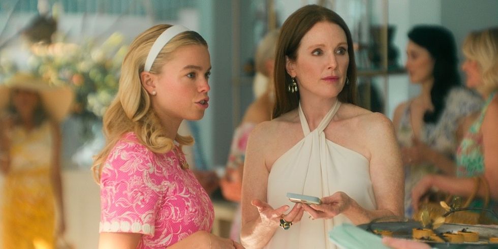 Milly Alcock and Julianne Moore in Sirens on Netflix