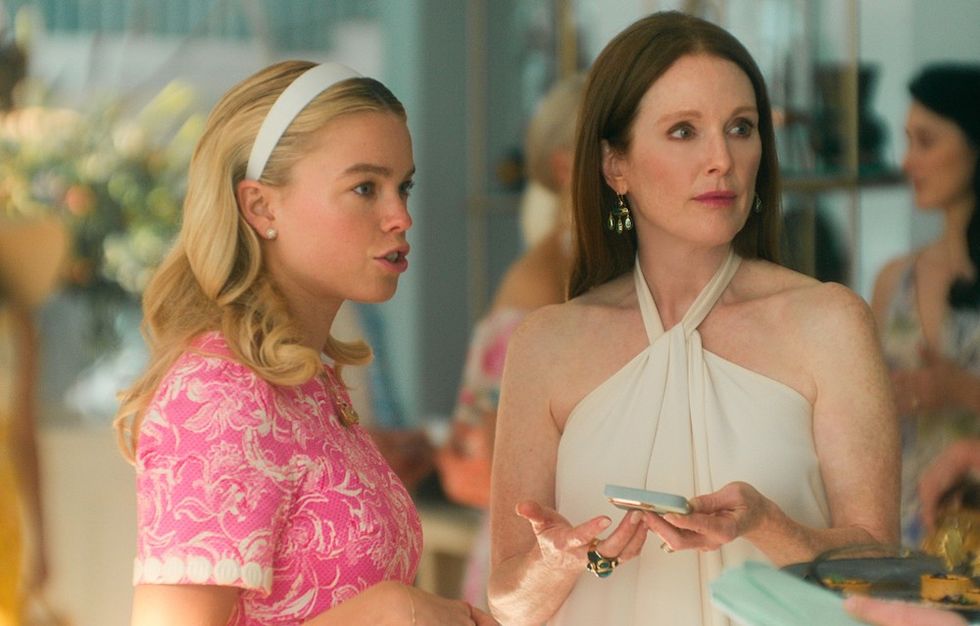 Milly Alcock and Julianne Moore in Sirens on Netflix