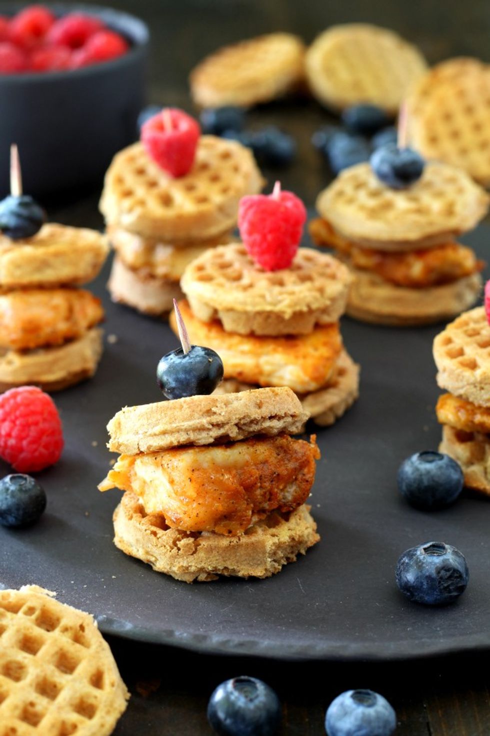 Mini Chicken and Waffle Sliders