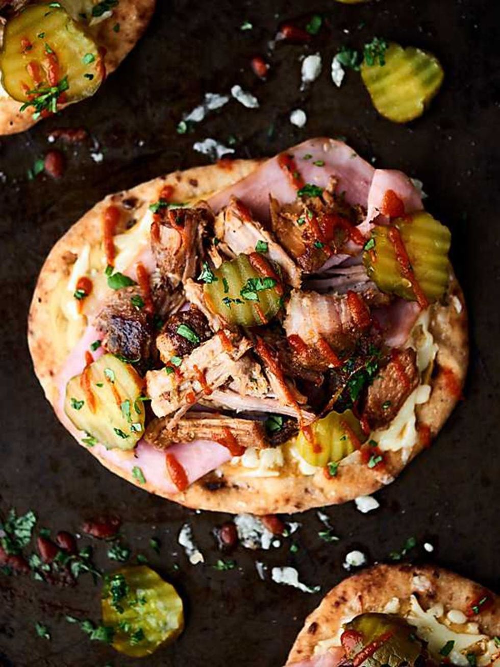 Mini Cuban Naan Pizzas