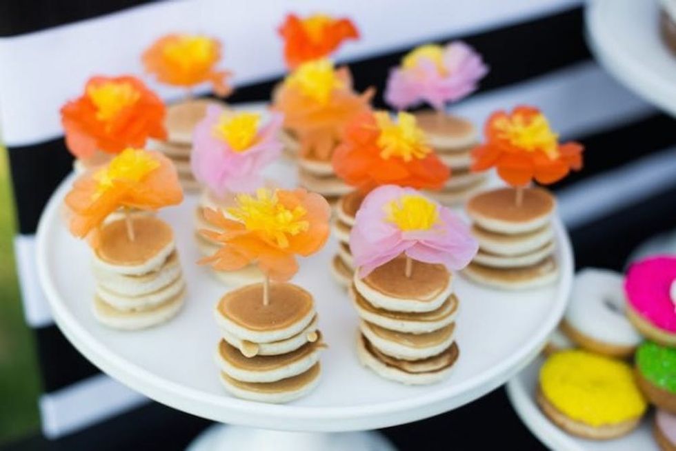 mini pancakes food picks