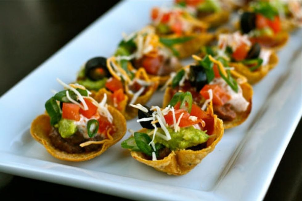 Mini Tostadas with 7 Layer Dip
