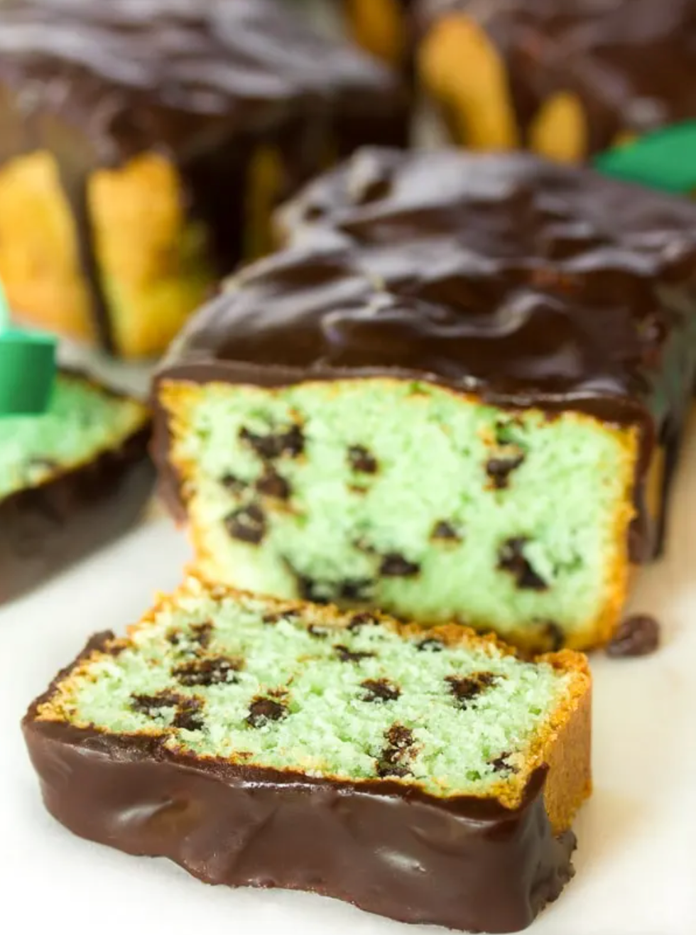 Mint Chocolate Chip Pound Cake