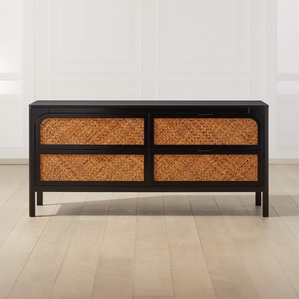 Miri 4-Drawer Black Cane Dresser