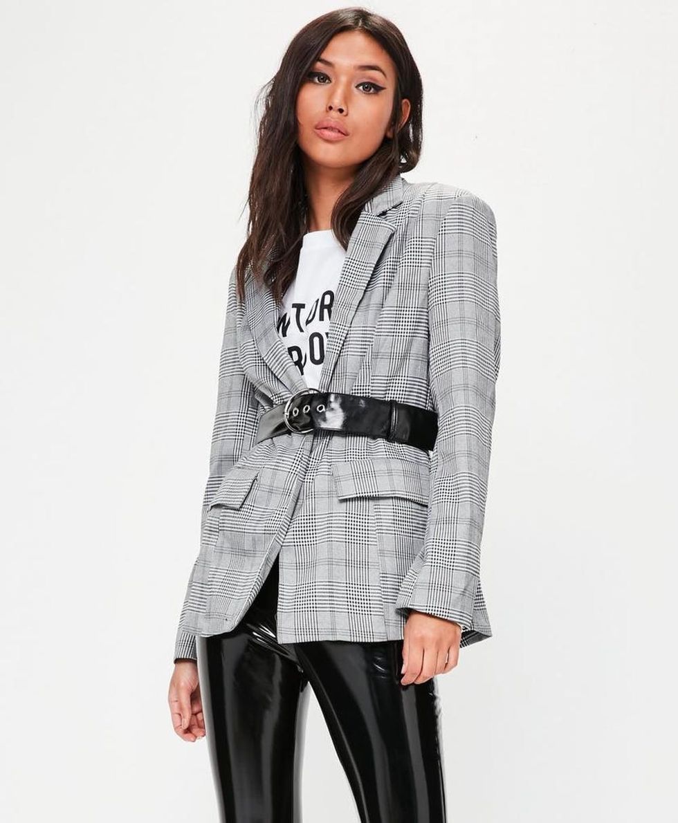 Missguided Grey Checked Blazer