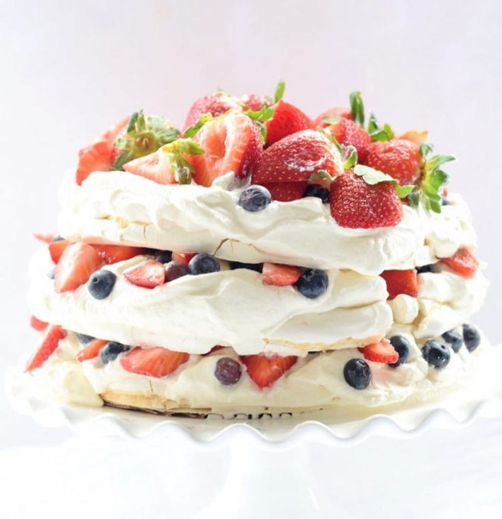 Mixed Berry Pavlova Layered Cake for passover desserts