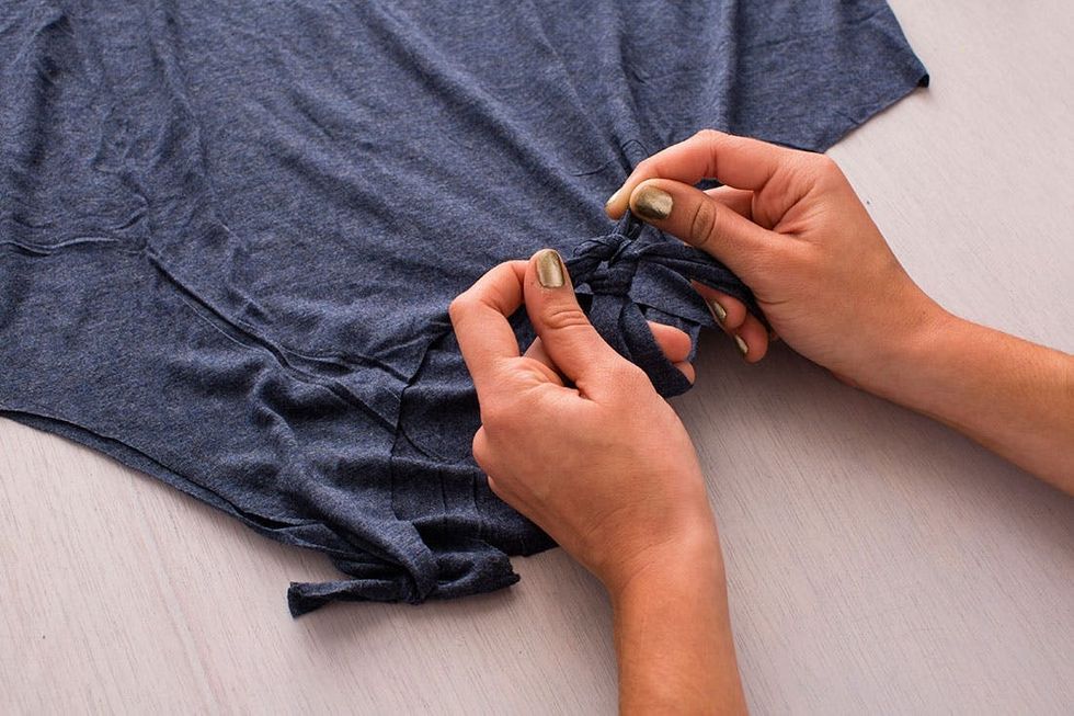 model ties knots in gray Beach_Cover_Ups