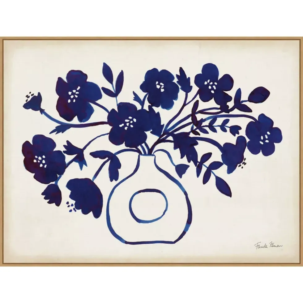 Modern Blue Vase II By Farida Zaman