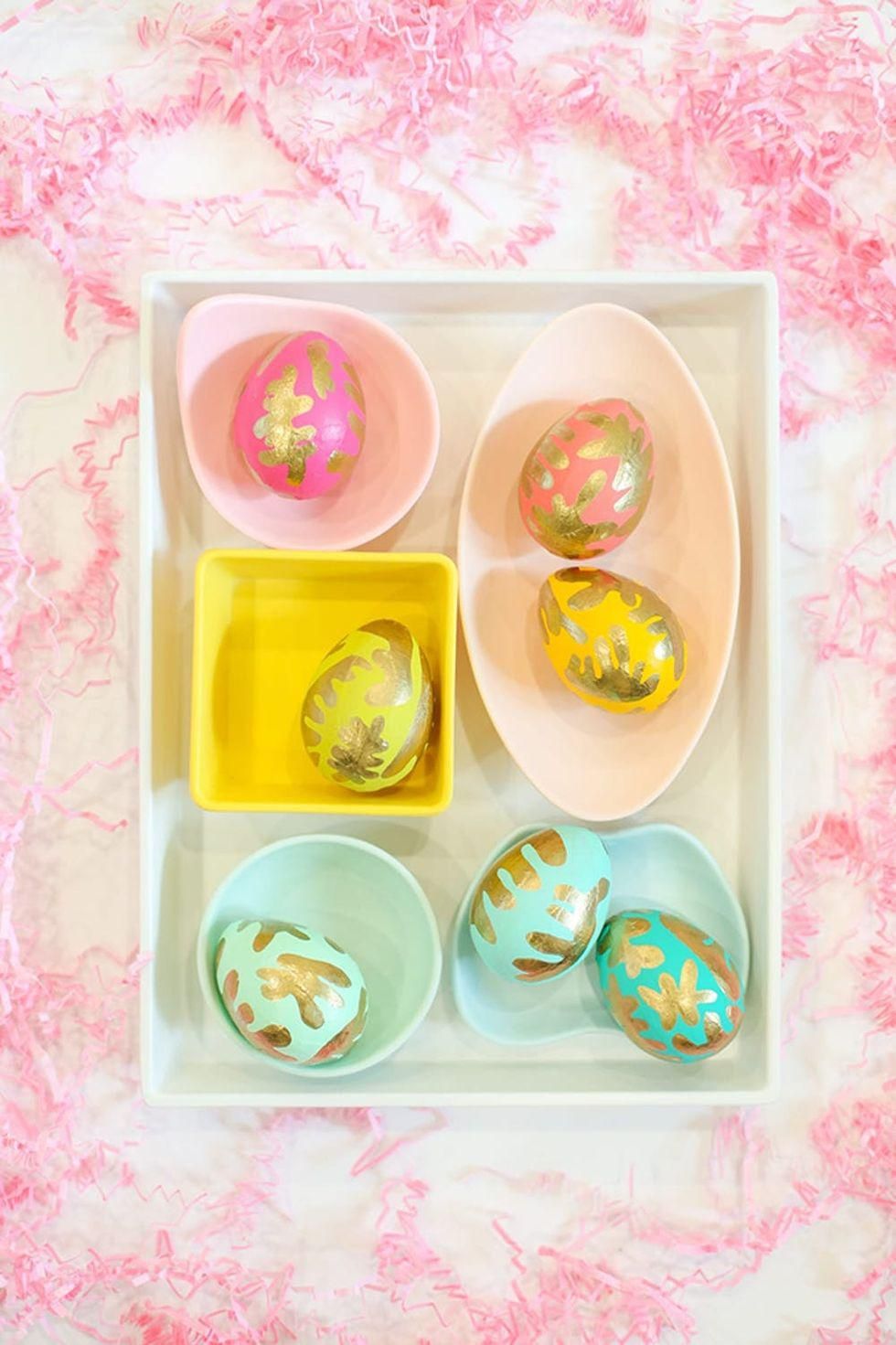 Modern Gold Painted Easter Eggs