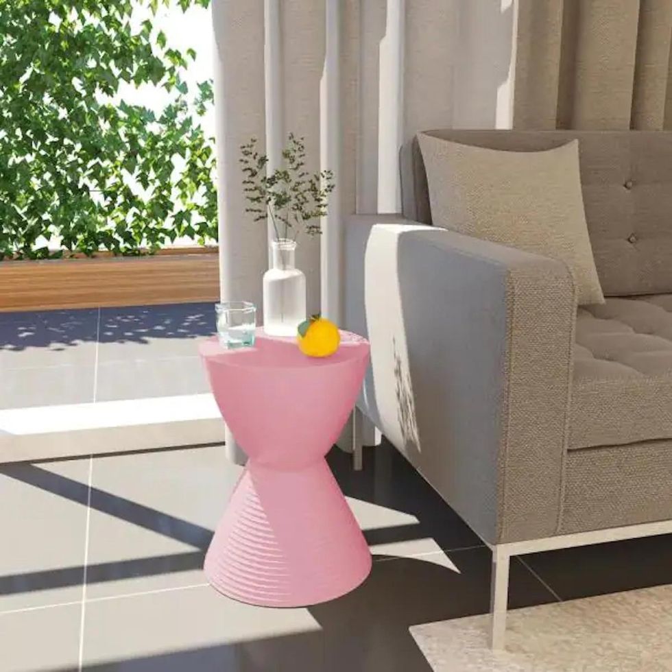 Modern Round Plastic Accent Contemporary Lightweight Side End Table