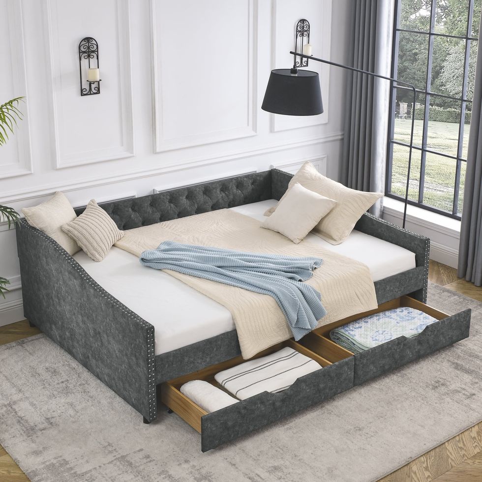 Momspeace Upholstered Daybed with Drawers