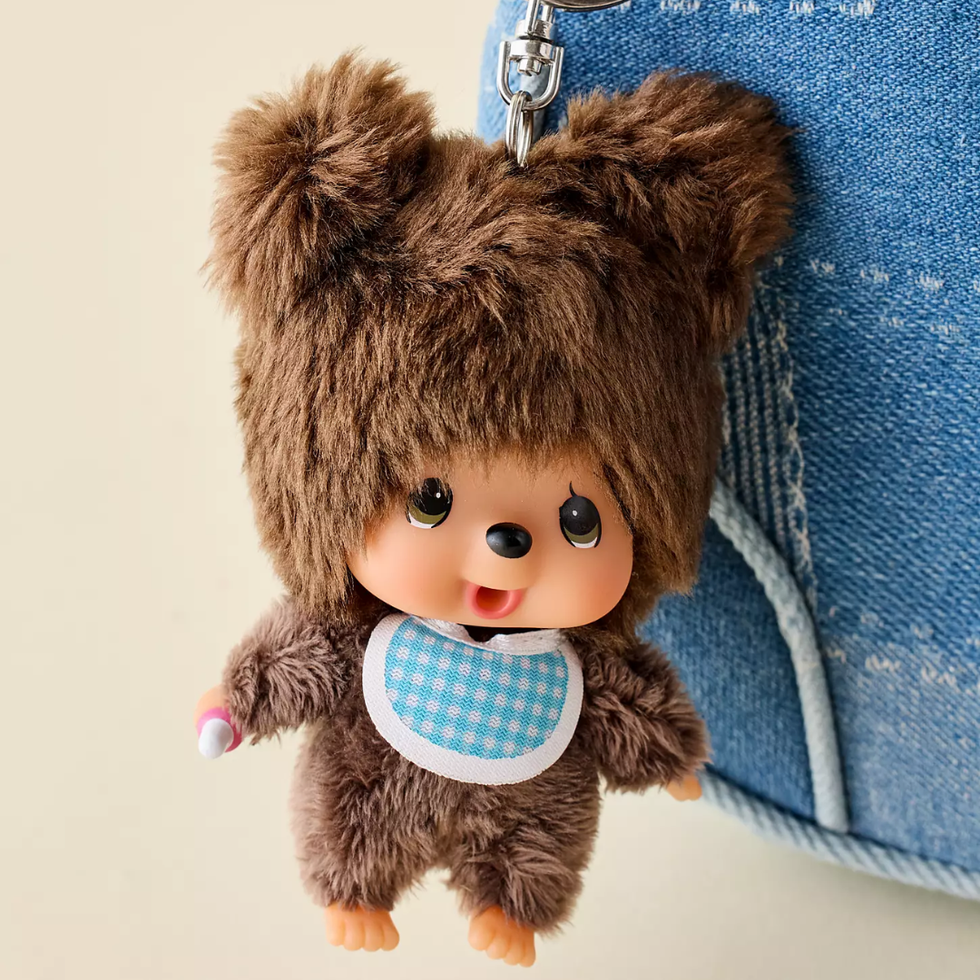 Monchhichi Friends Kuma Bear Plushie Keychain