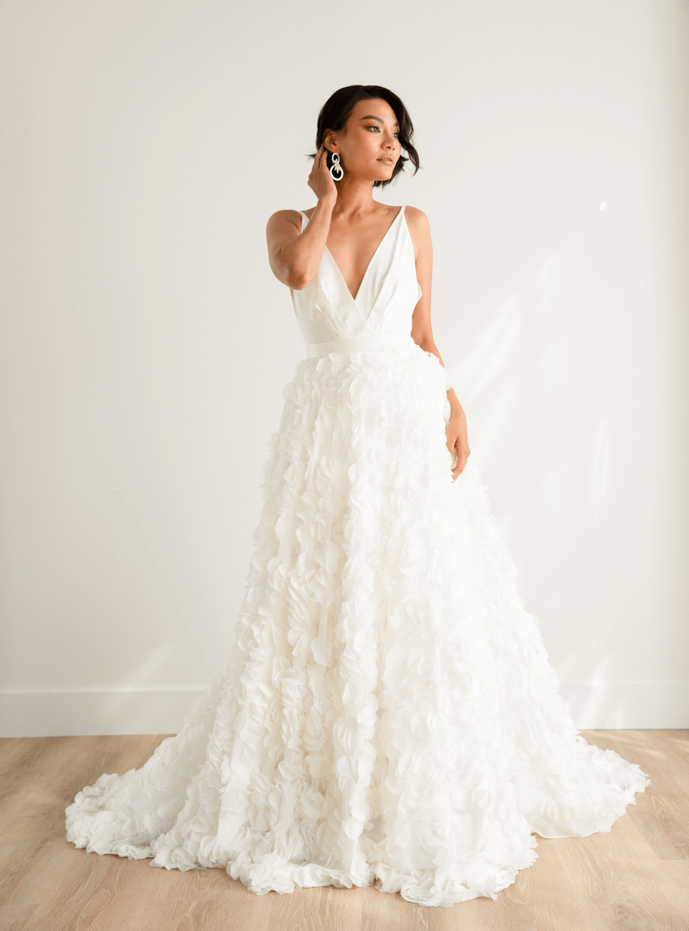 monochromatic textured wedding dresses