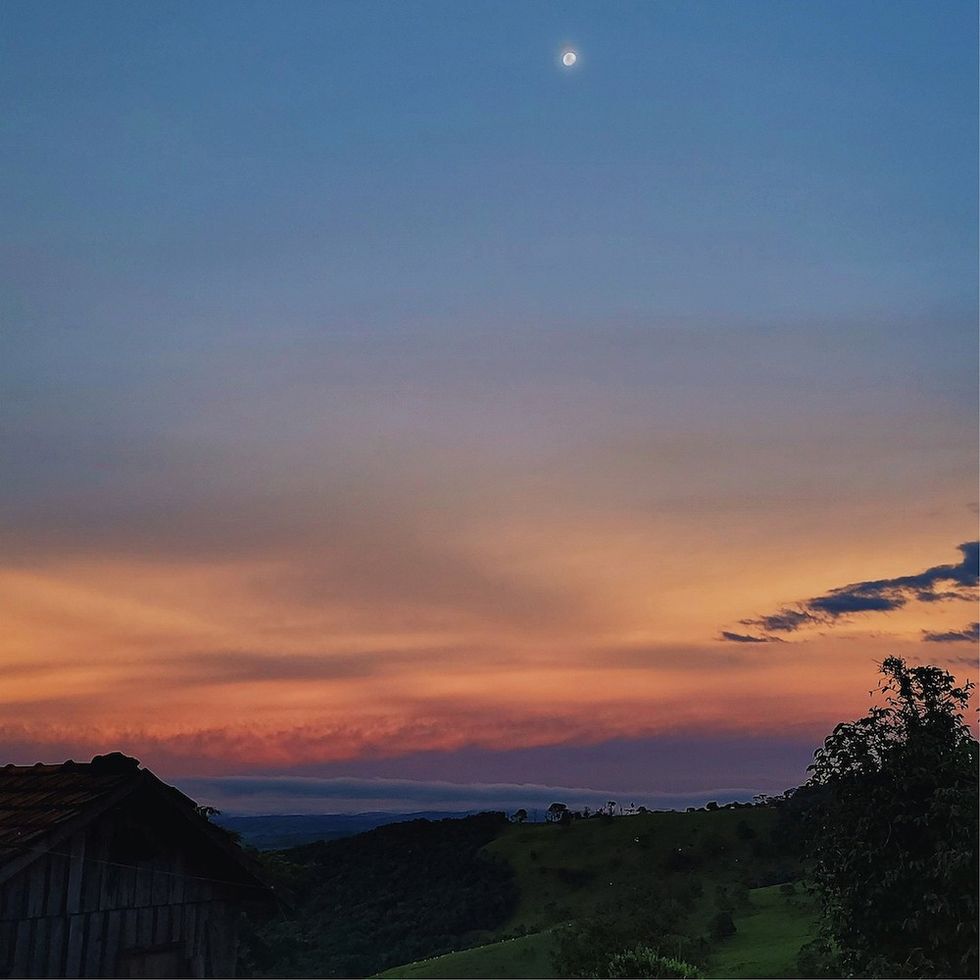 moon at sunset