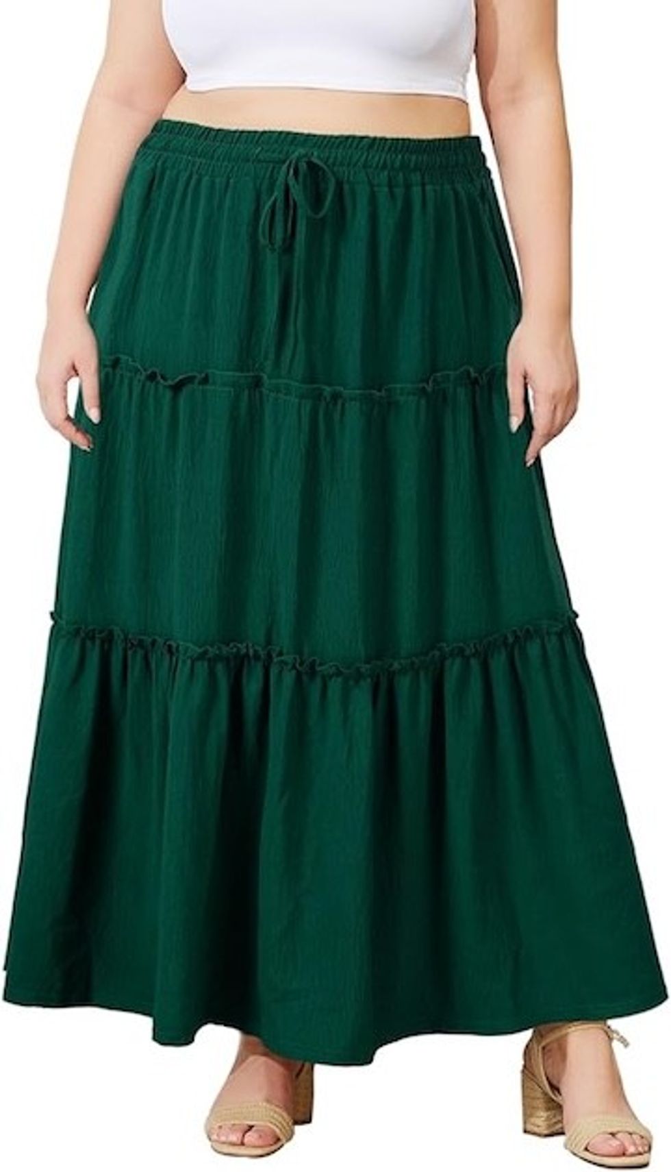 Moon Wood Pleated Maxi Skirt