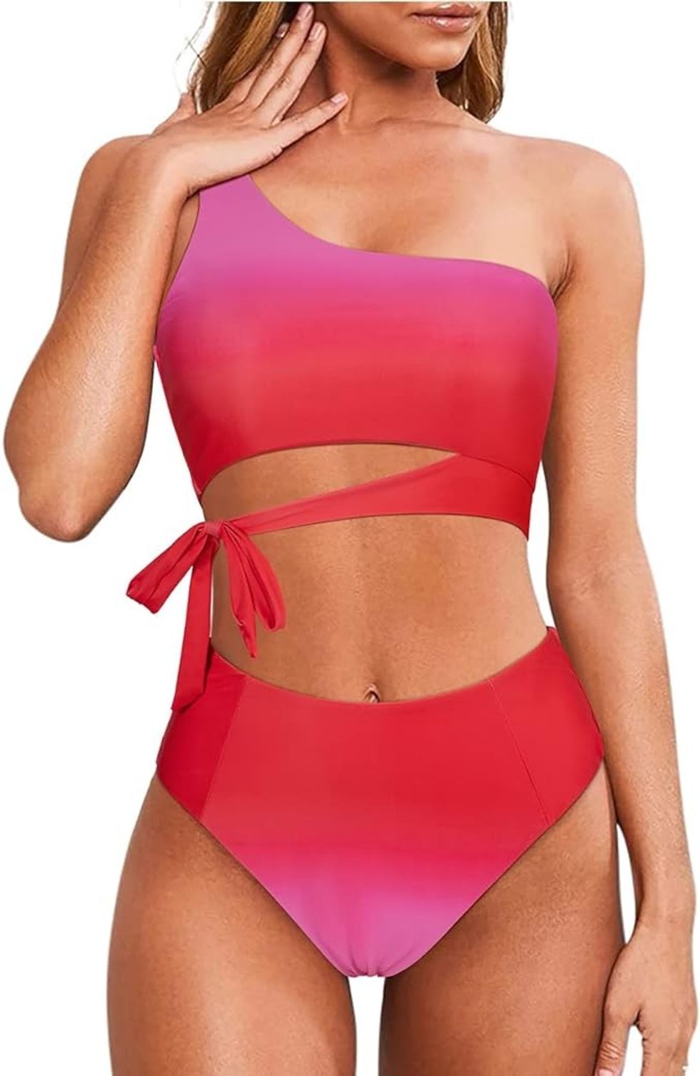 Mooslover One Shoulder High Waisted Bikini