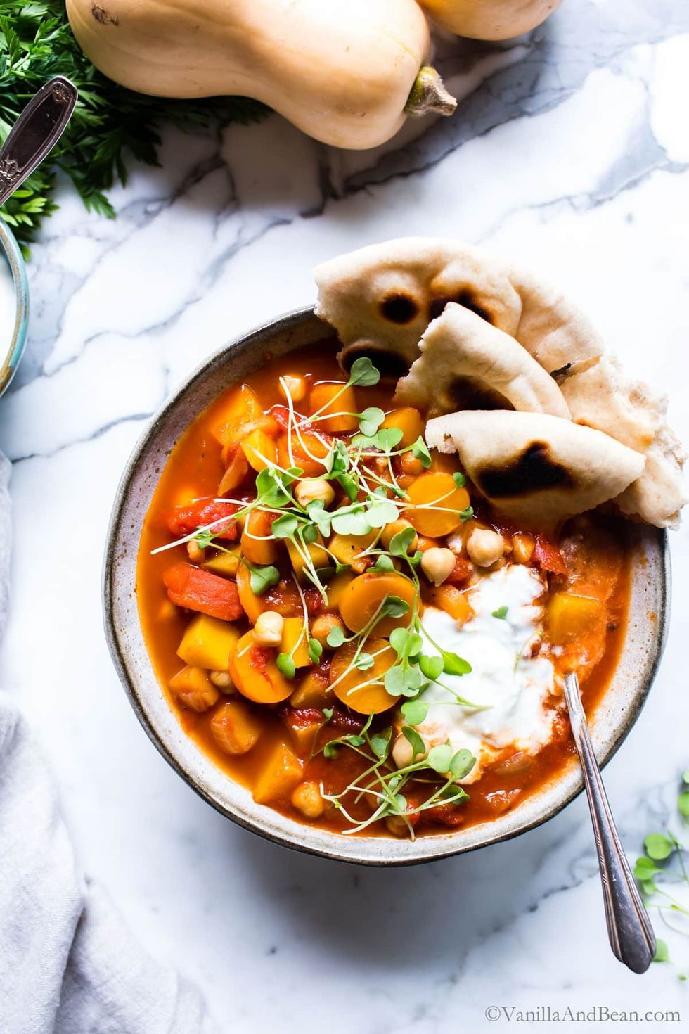 Moroccan Butternut Squash Chickpea Stew