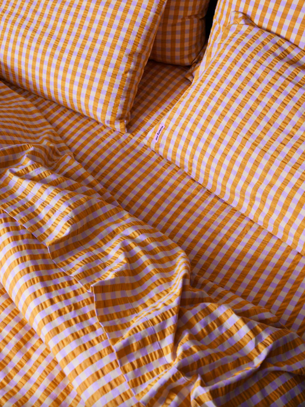 Mosey Me Mango Seersucker Quilt Cover