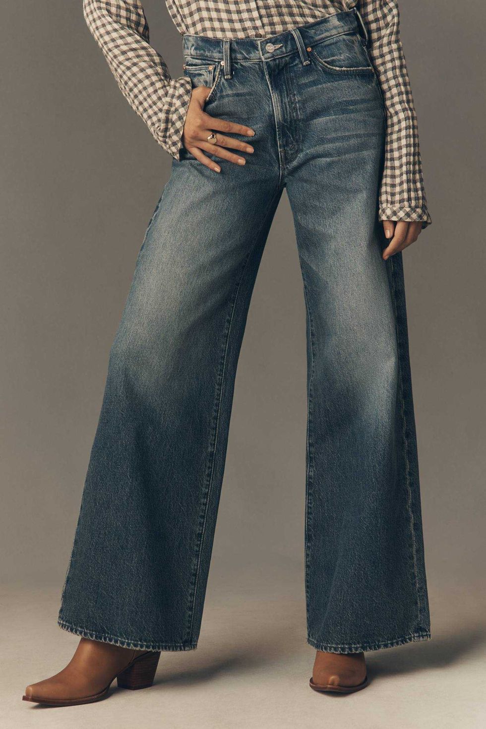 MOTHER The Ditcher Roller High-Rise Wide-Leg Jeans