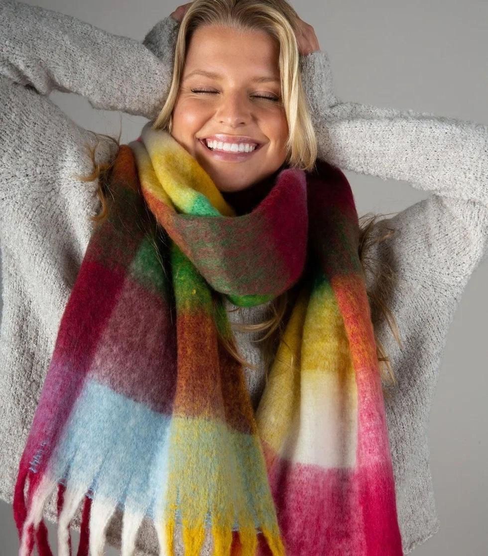 multicolored scarf for winter