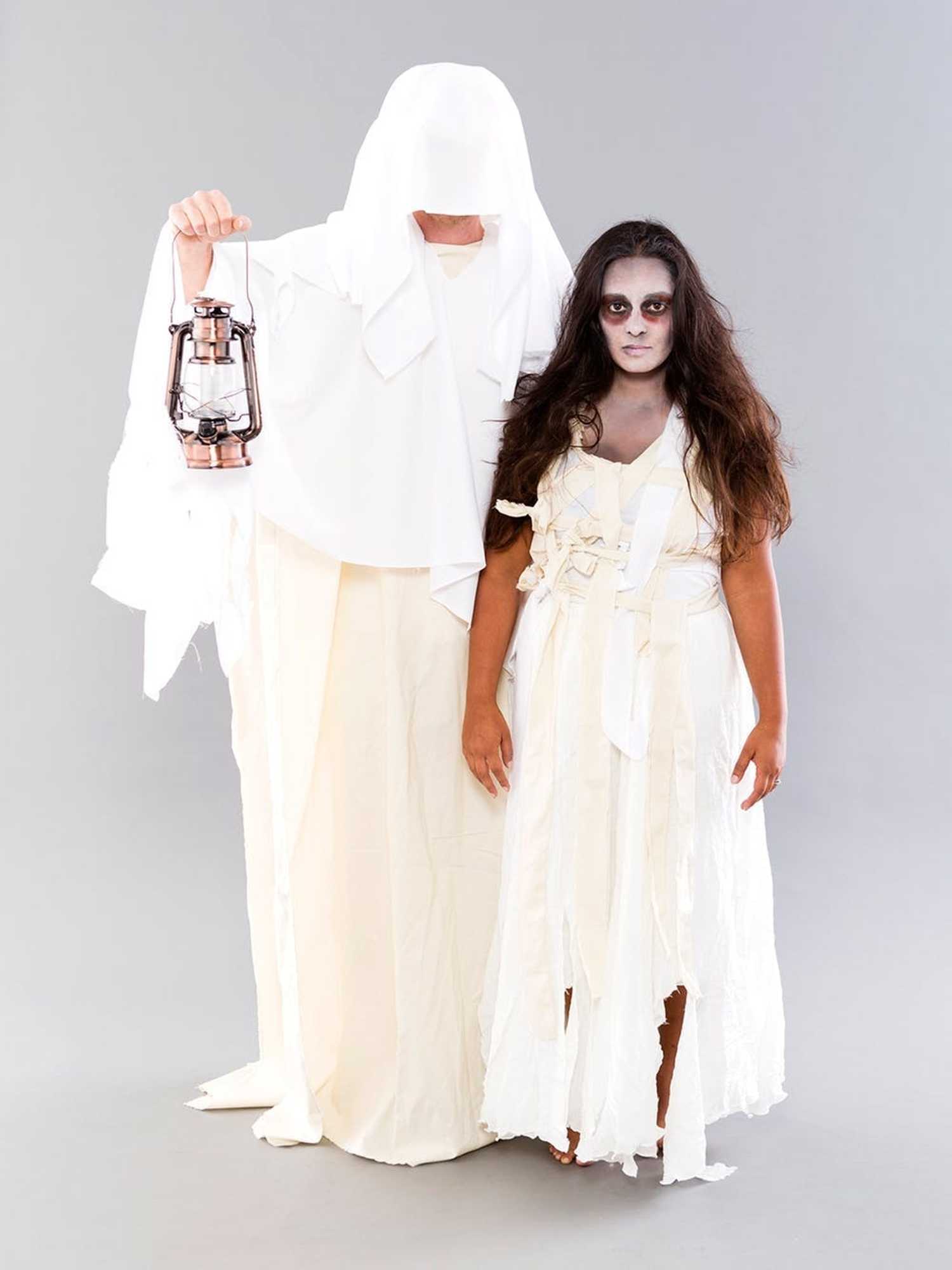 Mummy and Ghost DIY Halloween Couples Costume