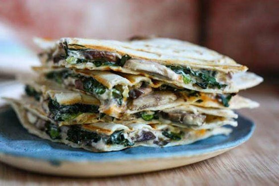 Mushroom and Kale Quesadillas