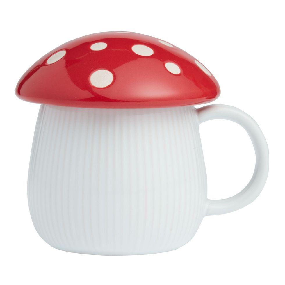 Mushroom Lidded Ceramic Mug