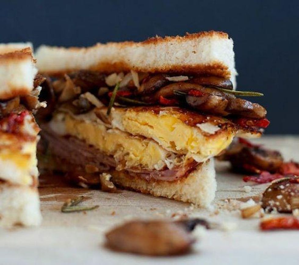 Mushroom Parmesan Egg Sandwich
